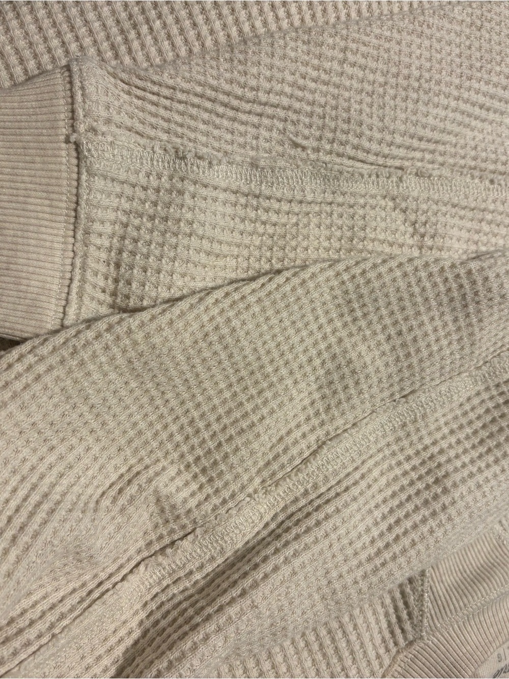 aerie Cream Waffle-Knit Crewneck Pullover - Picture 4 of 4